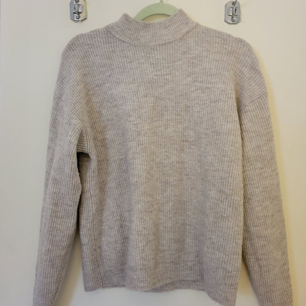 Leith Mock Neck Sweater XS Cream - Picture 5 of 5